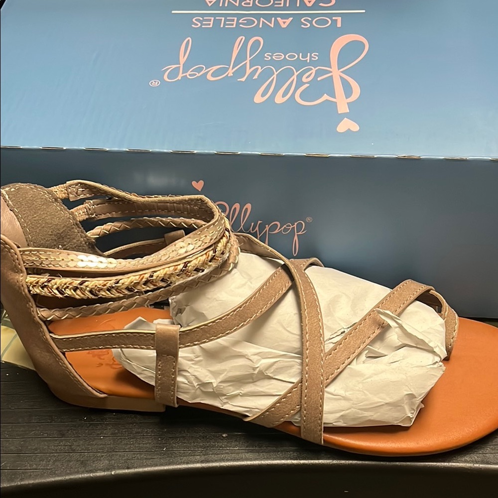 Jellypop Tan Sandals with Intricate Straps